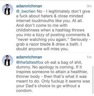 Illustration for article titled Adam Richman Calls Woman a Cunt, Suggests Suicide Over a Hashtag